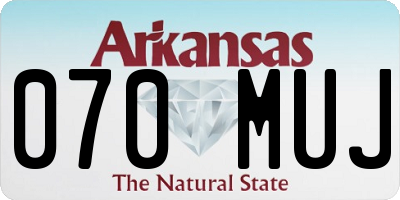 AR license plate 070MUJ