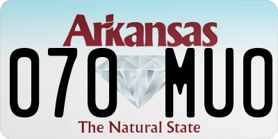 AR license plate 070MUO
