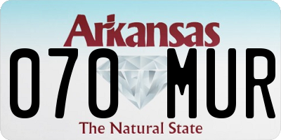 AR license plate 070MUR
