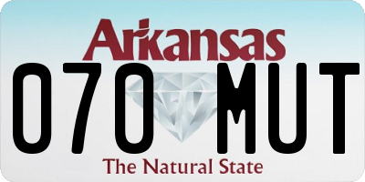 AR license plate 070MUT