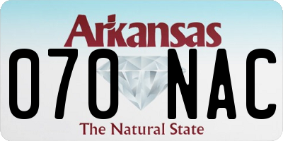 AR license plate 070NAC