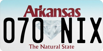 AR license plate 070NIX