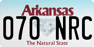 AR license plate 070NRC