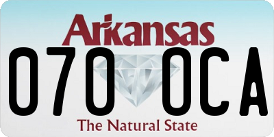 AR license plate 070OCA
