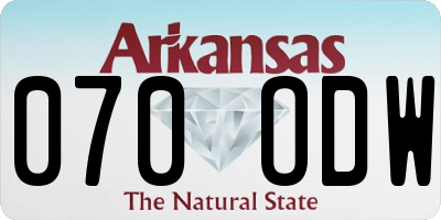 AR license plate 070ODW