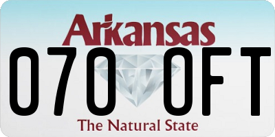 AR license plate 070OFT