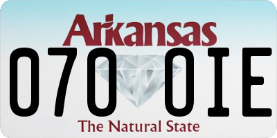 AR license plate 070OIE