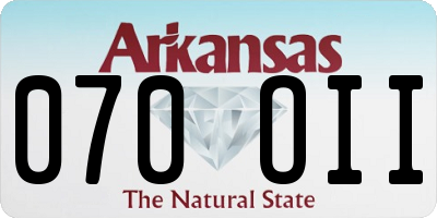 AR license plate 070OII