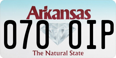 AR license plate 070OIP