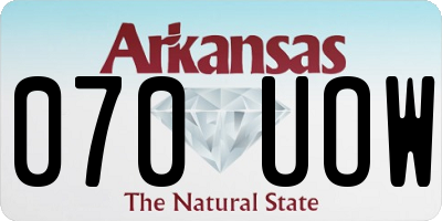 AR license plate 070UOW