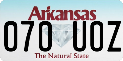 AR license plate 070UOZ