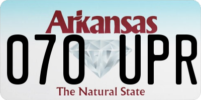 AR license plate 070UPR