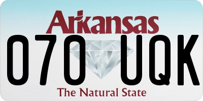 AR license plate 070UQK