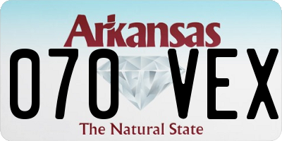AR license plate 070VEX