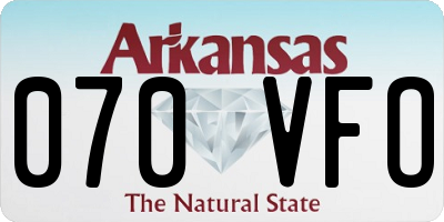 AR license plate 070VFO