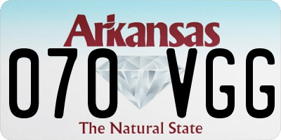 AR license plate 070VGG