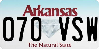 AR license plate 070VSW
