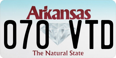 AR license plate 070VTD