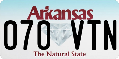 AR license plate 070VTN