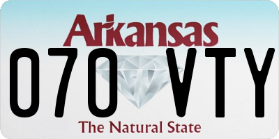 AR license plate 070VTY