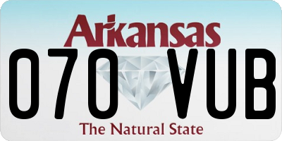 AR license plate 070VUB
