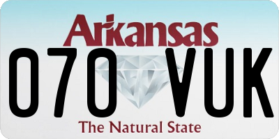 AR license plate 070VUK
