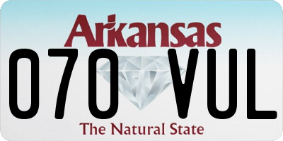 AR license plate 070VUL