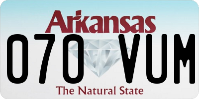 AR license plate 070VUM