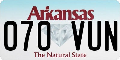 AR license plate 070VUN