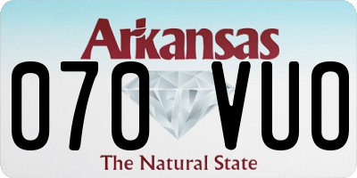 AR license plate 070VUO