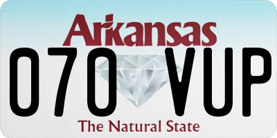AR license plate 070VUP