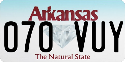 AR license plate 070VUY