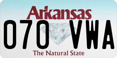 AR license plate 070VWA