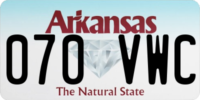 AR license plate 070VWC