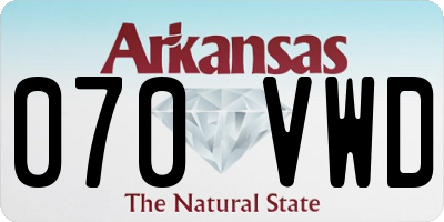 AR license plate 070VWD