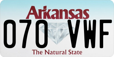 AR license plate 070VWF