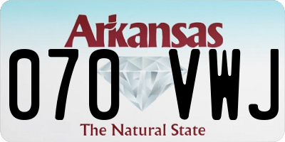 AR license plate 070VWJ