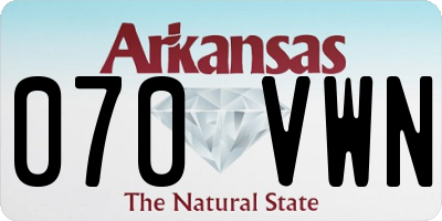 AR license plate 070VWN