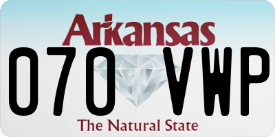 AR license plate 070VWP