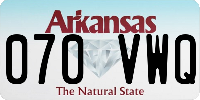 AR license plate 070VWQ