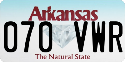 AR license plate 070VWR