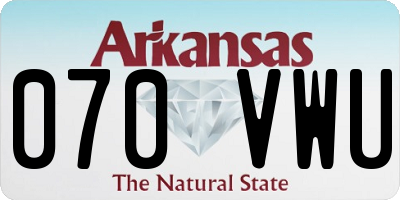 AR license plate 070VWU