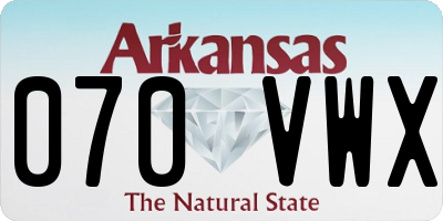 AR license plate 070VWX
