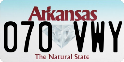 AR license plate 070VWY