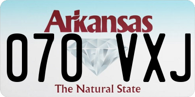 AR license plate 070VXJ