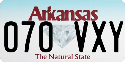 AR license plate 070VXY