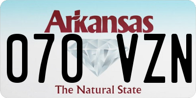 AR license plate 070VZN
