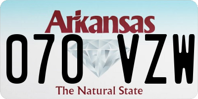 AR license plate 070VZW