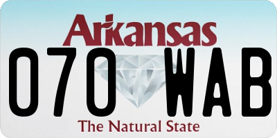 AR license plate 070WAB