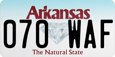 AR license plate 070WAF
